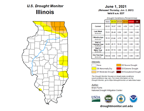 US Drought Monitor - Illinois
